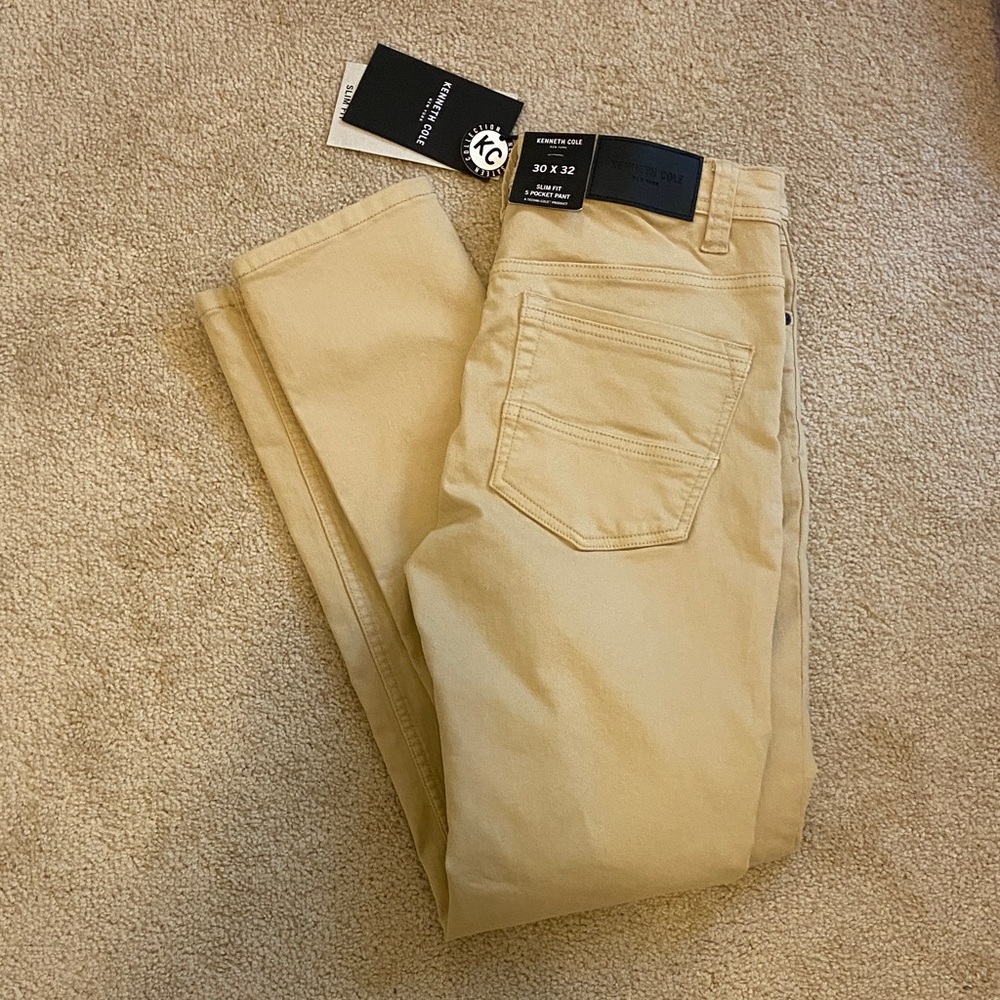 NWT Kenneth Cole New York Ben's Tan Chinos